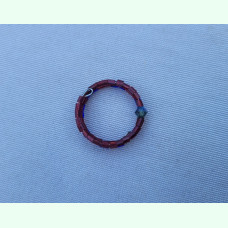 Blue Beaded Fiddle Ring